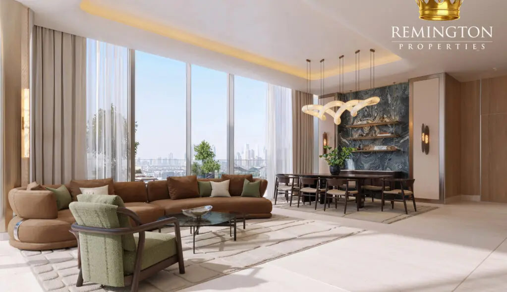 Binghatti Spectre apartment living and dining area