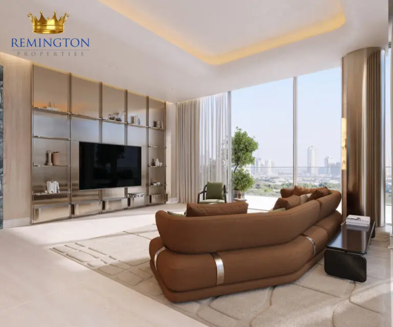 Binghatti Spectre living room and media wall