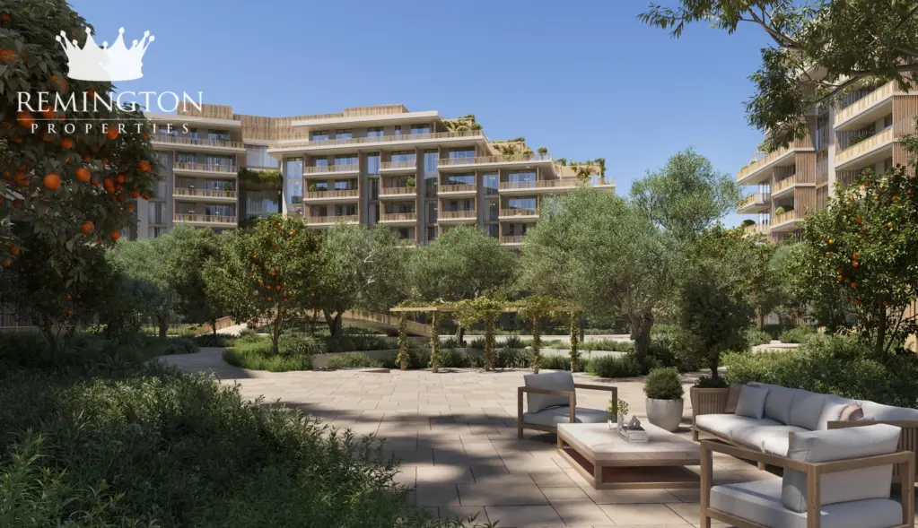 Garden seating area at Arancia Yards 2