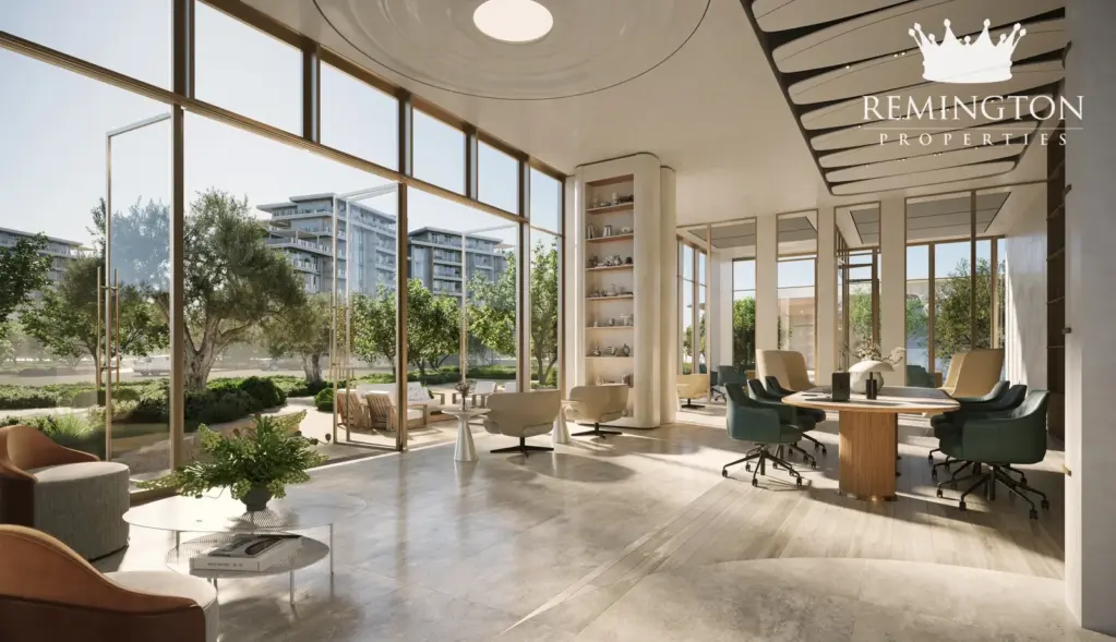 Illustrative residents lounge with garden views at The Yards