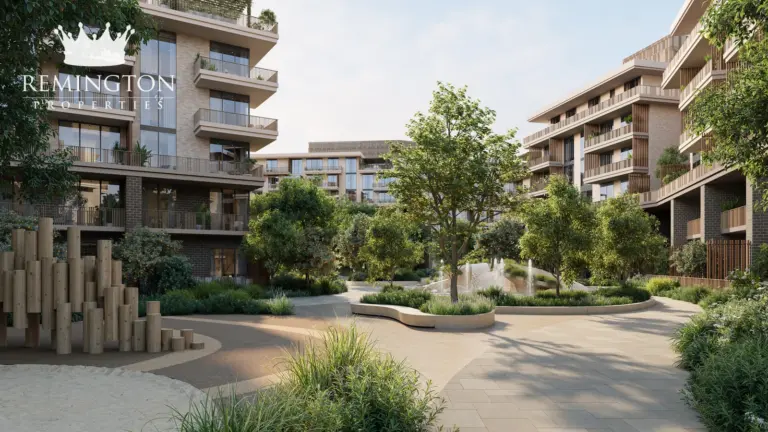 Landscaped water feature at Arancia Yards 2