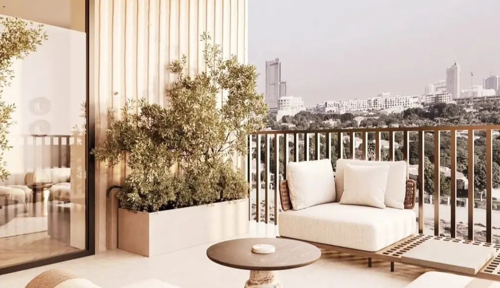Private balcony with city views
