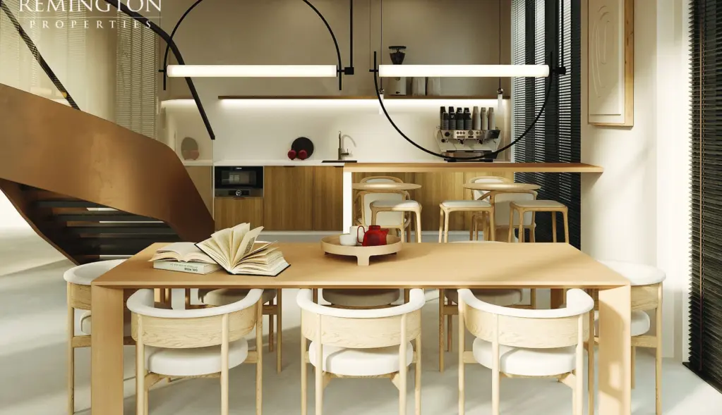 Shared kitchen and dining space at the community centre