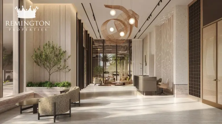 Avenue Park Towers 2 lobby atrium and reception seating