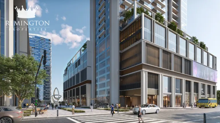 Avenue Park Towers 2 podium and street-level frontage