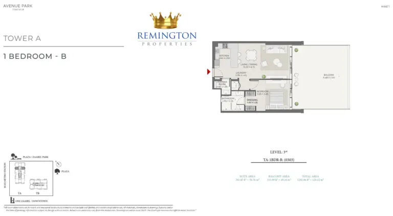 Avenue Park Towers II Tower A 1 bedroom Type B floor plan