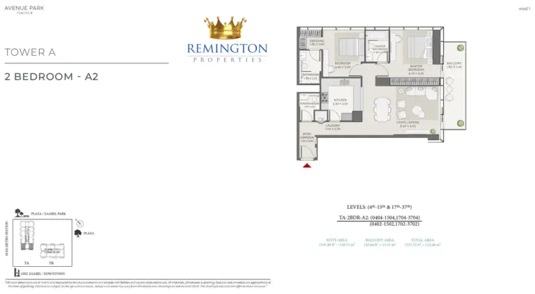 Avenue Park Towers II Tower A 2 bedroom Type A2 floor plan