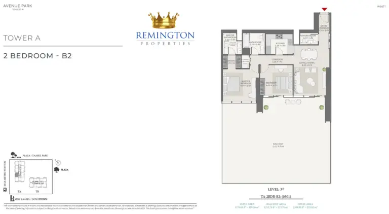Avenue Park Towers II Tower A 2 bedroom Type B2 floor plan
