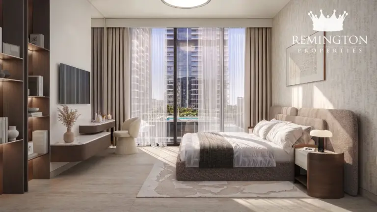 Typical apartment bedroom with full-height window