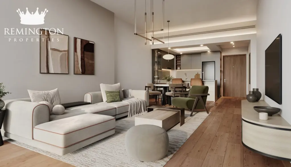Typical apartment living room at Avenue Park Towers II