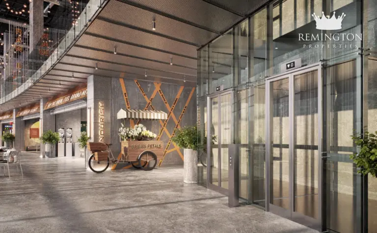 Rendering of the indoor retail promenade