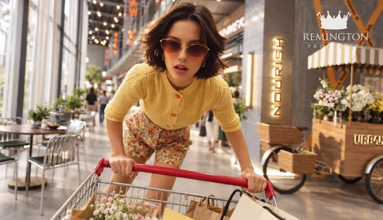 Concept image of a shopper with a trolley
