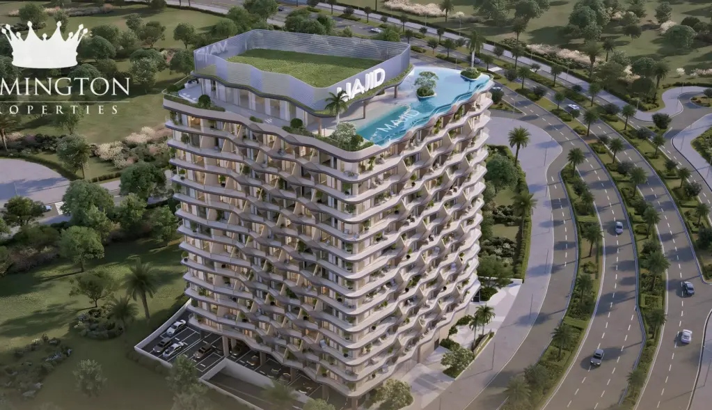 Aerial rendering of Jura Terraces and its rooftop pool