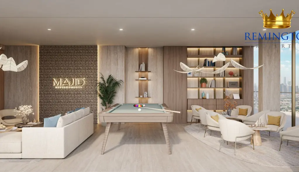 Jura Terraces residents clubhouse with billiards and seating