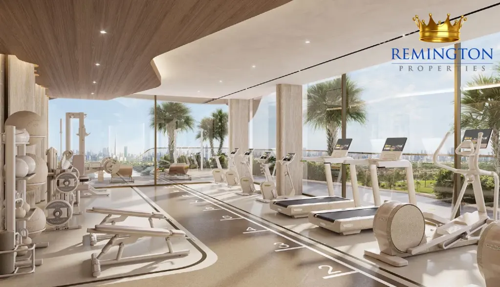 Jura Terraces gymnasium with exercise equipment and city views