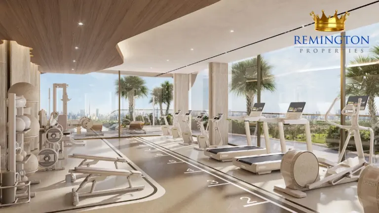 Jura Terraces gymnasium with exercise equipment and city views