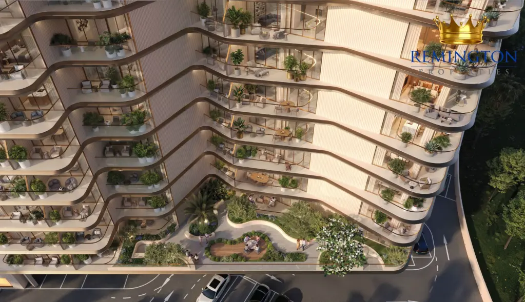 Jura Terraces landscaped podium garden viewed from above