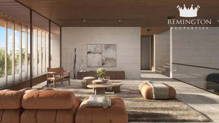 Living room interior at Coral Collection - Porcelain Roses Villa D, Palm Jebel Ali Frond F