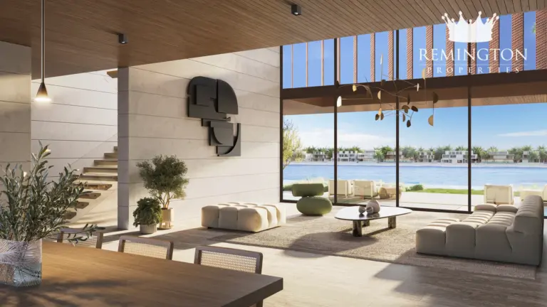 Living room interior at Coral Collection - Porcelain Roses Villa D, Palm Jebel Ali Frond F