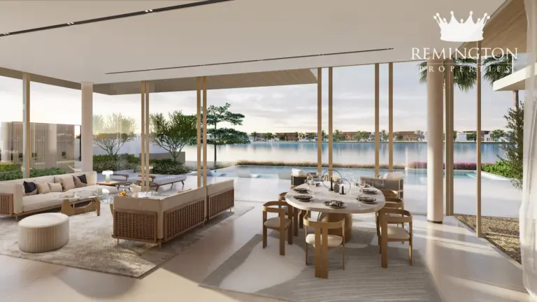 Living and dining interior at Coral Collection - Redwood Villa G, Palm Jebel Ali Frond F