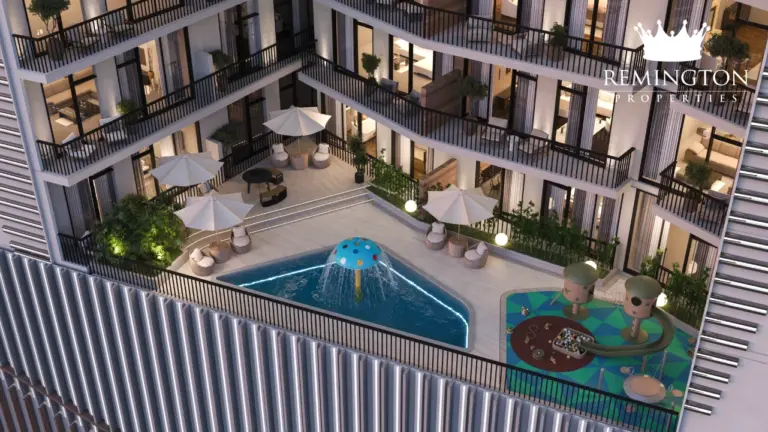 Children’s pool and play deck at SAMANA Greenfield 2