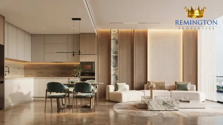 Open-plan living room and kitchen at SAMANA Greenfield 2