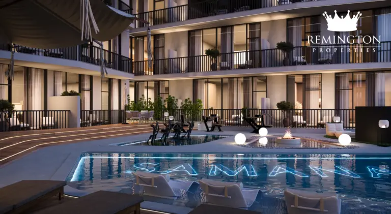 Pool deck and in-water seating at SAMANA Greenfield 2
