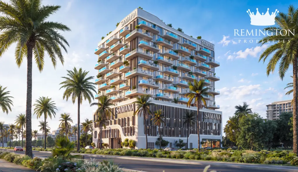 Samana Portside exterior framed by palm trees