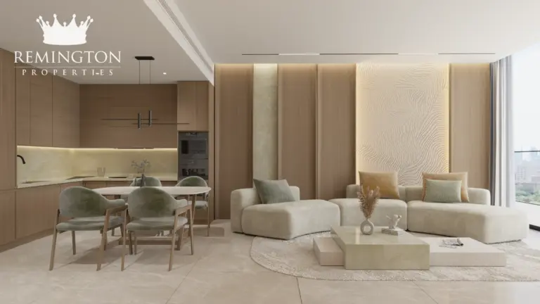 Open-plan living and dining space