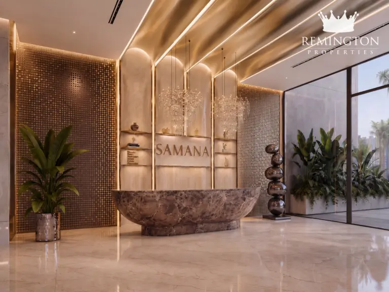 Daytime view across the Samana Portside lobby
