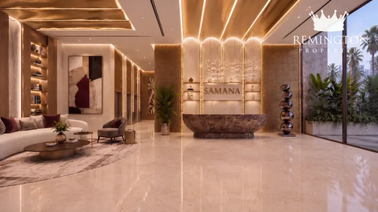 Lobby entrance and reception at Samana Portside