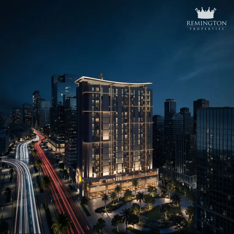 Night aerial rendering of Verso tower