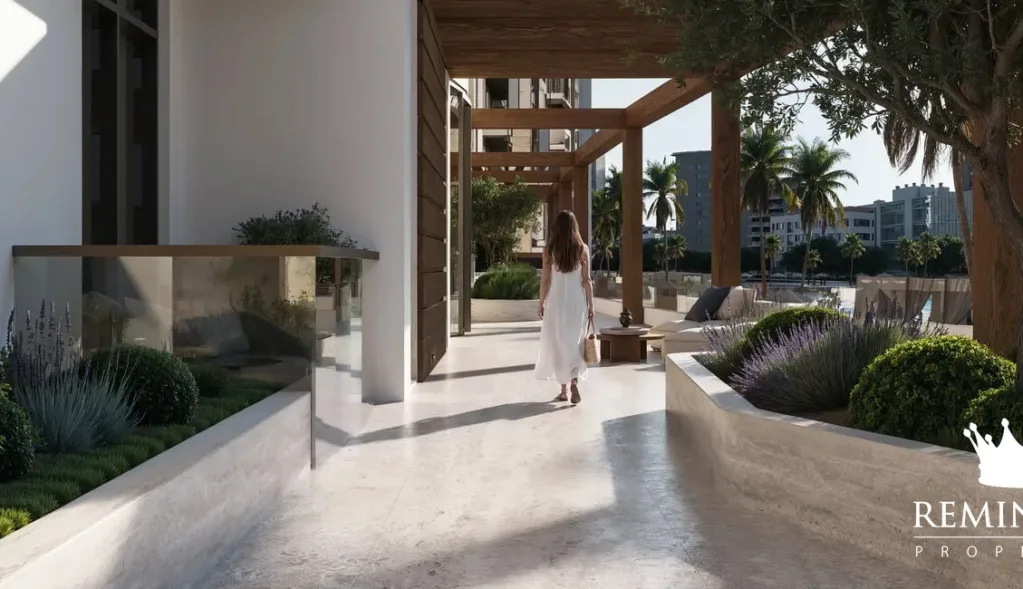 Landscaped residential arrival area