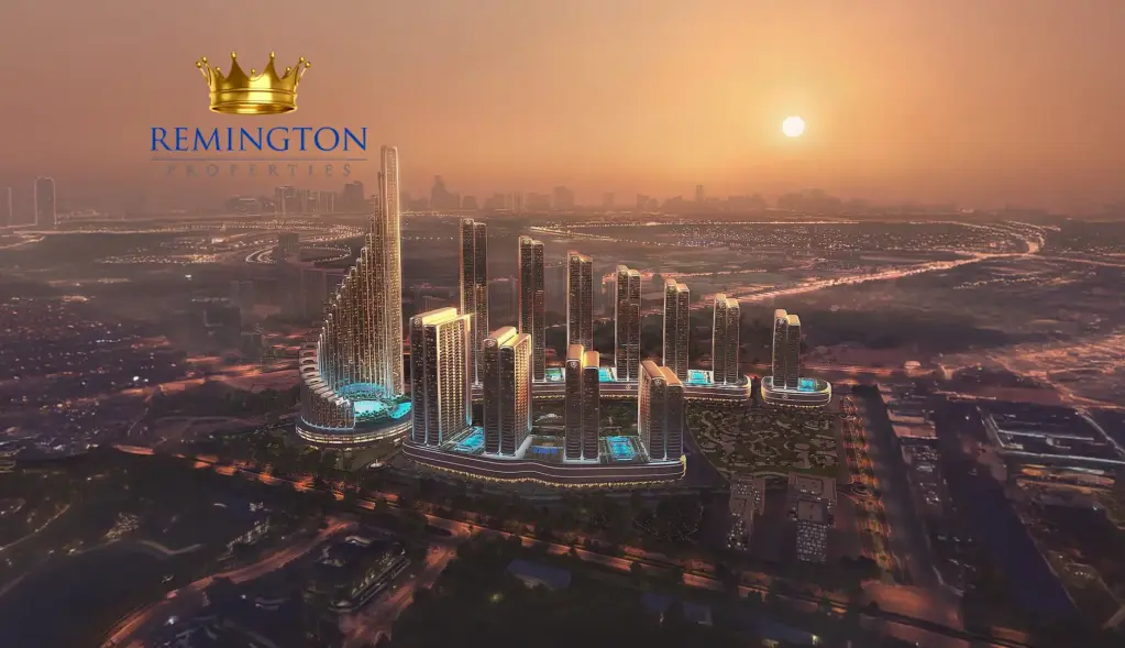 Mercedes-Benz Places Binghatti City evening skyline view