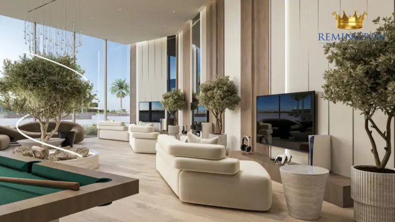 Bright lounge and dining area with floor-to-ceiling windows