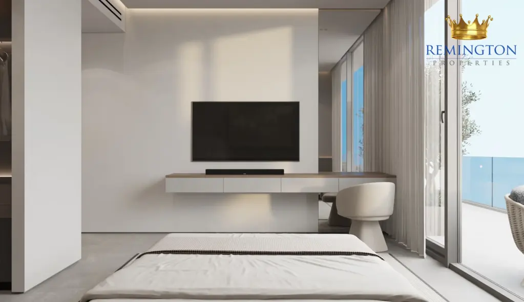 Bedroom with full-height glazing and access to a balcony