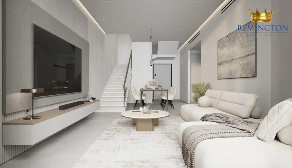 Television lounge and sofa seating in a two-bedroom residence