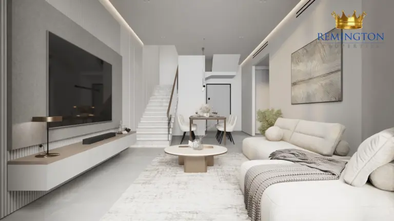 Television lounge and sofa seating in a two-bedroom residence