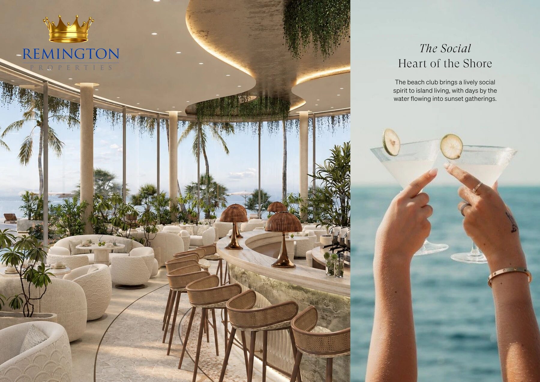 Beach club social lounge at Samana Collecta