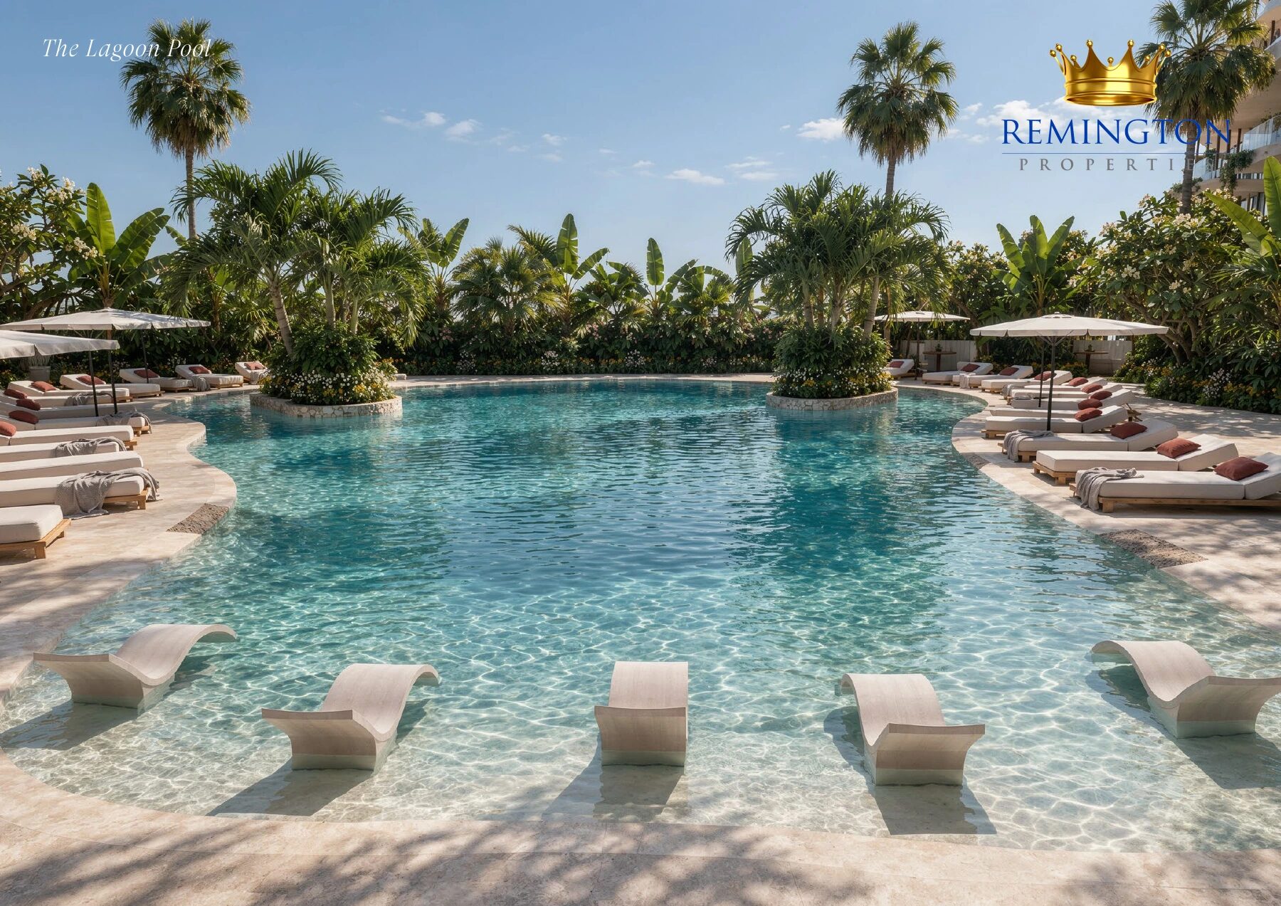 Landscaped lagoon pool at Samana Collecta