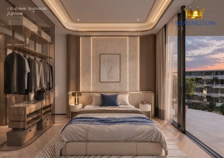 One-bedroom apartment bedroom at Samana Collecta
