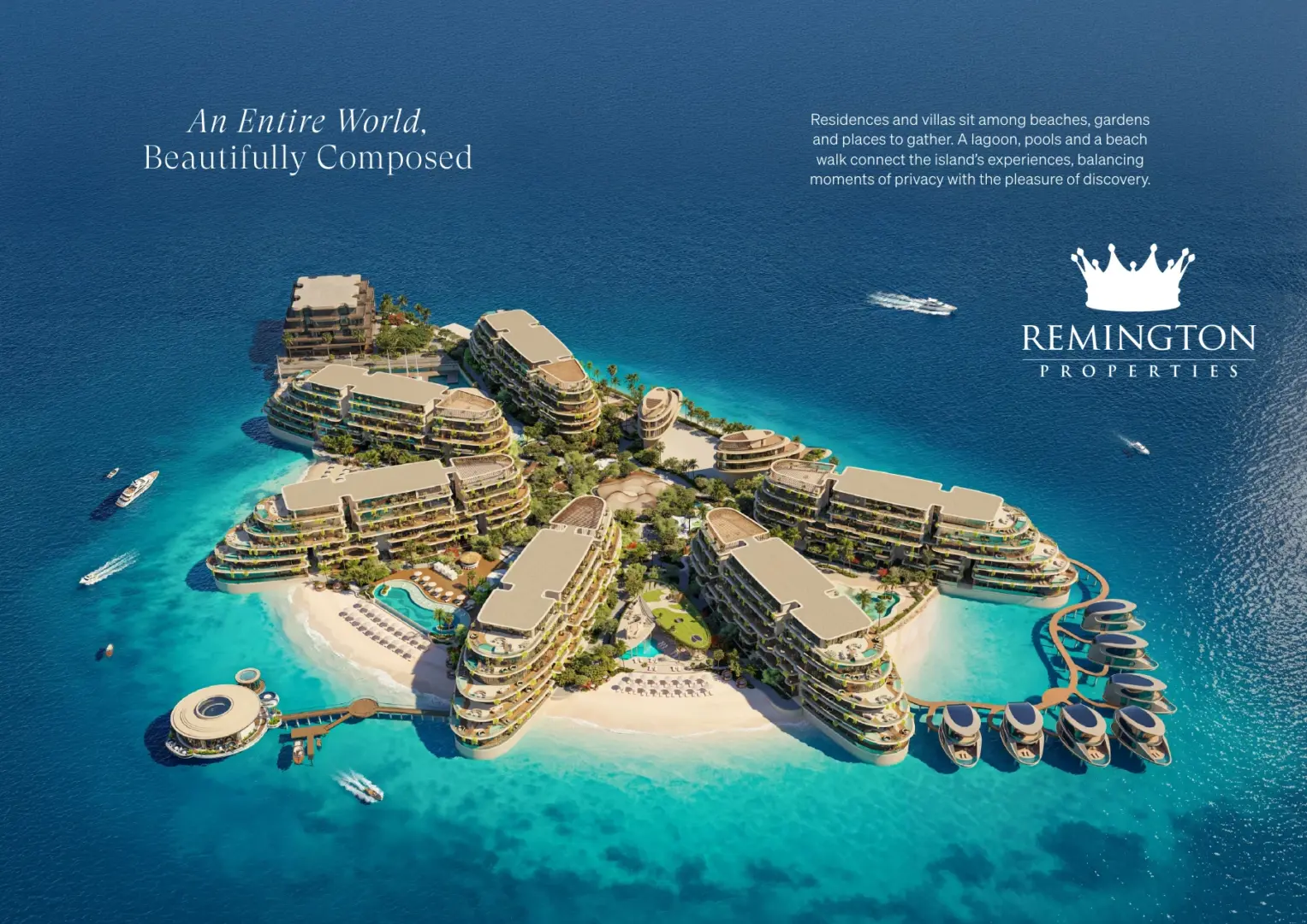 Private island aerial masterplan at Samana Collecta