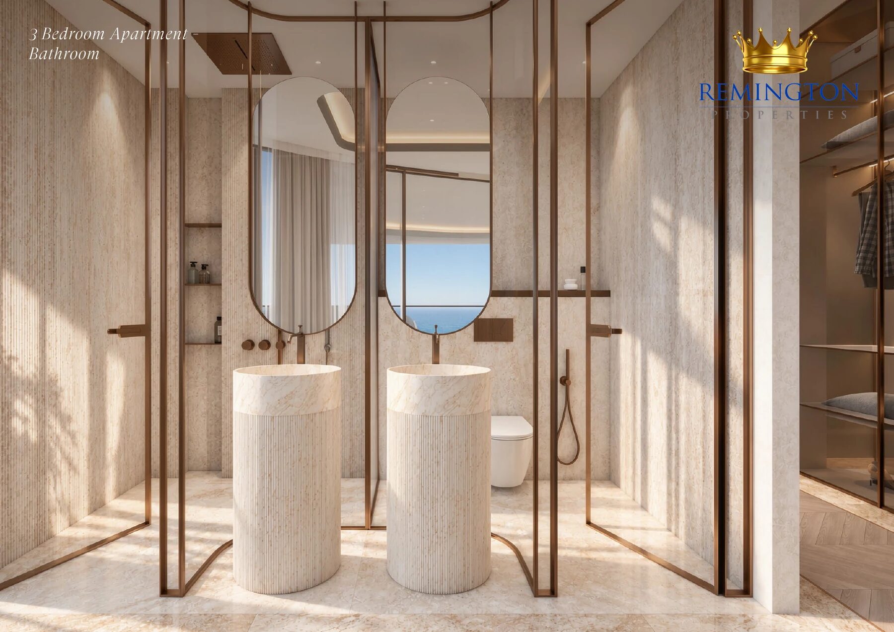 Three-bedroom apartment bathroom at Samana Collecta