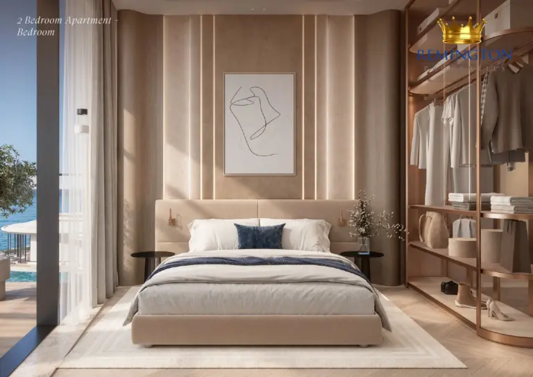 Two-bedroom apartment bedroom at Samana Collecta