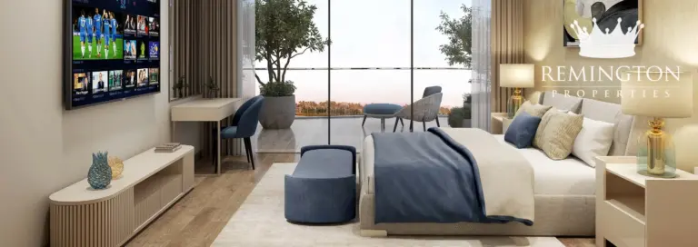 Sorrento Lagoon Views by DAMAC: Bedroom with balcony glazing