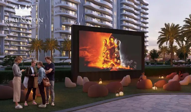 Sorrento Lagoon Views by DAMAC: Outdoor cinema between residential buildings