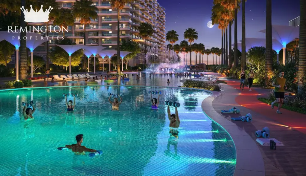 Sorrento Lagoon Views by DAMAC: Pool scene with water-based fitness