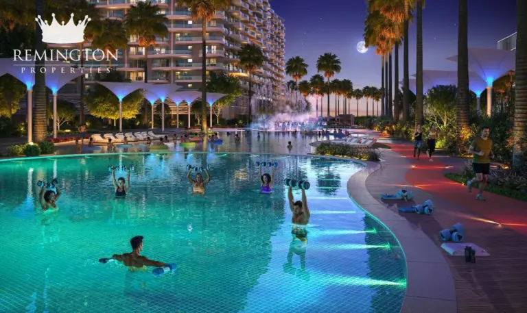 Sorrento Lagoon Views by DAMAC: Pool scene with water-based fitness